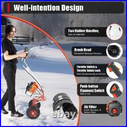 52CC Gas Power Nylon Brush Broom Sweeper Walk Behind Snow Sweeper Snow Clean