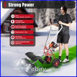52CC Gas Power Nylon Brush Broom Sweeper Walk Behind Snow Sweeper Snow Clean