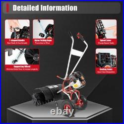 52CC Gas Power Walk Behind Snow Dirt Sweeper 2.5HP Broom Snow Shovel Cleaner US