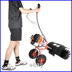 52CC Gas Power Walk Behind Snow Dirt Sweeper 2.5HP Broom Snow Shovel Cleaner US