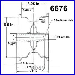 6 Tiller Snow Blower Thrower TIRE RIM WHEEL 3/4ID shaft TWO 13x5.00-6 assembly