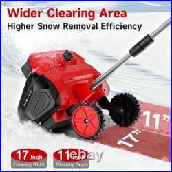 9000Mah Cordless Snow Shovel, 17 Brushless Electric Snow Blower Battery Powered