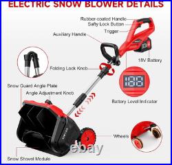 9000Mah Cordless Snow Shovel, 17 Brushless Electric Snow Blower Battery Powered