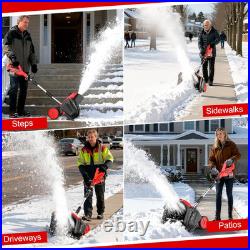 9000Mah Cordless Snow Shovel, 17 Brushless Electric Snow Blower Battery Powered