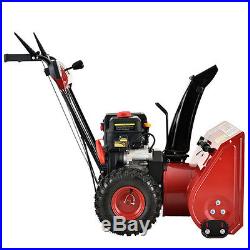 AMICO 24 inch 212cc Two-Stage Electric Start Gas Snow Blower Snow Thrower