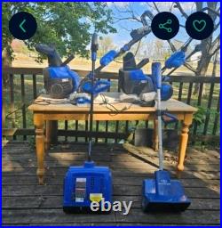 All together one price 2 40v snow blowers 2 24v snow shovels snow Joe