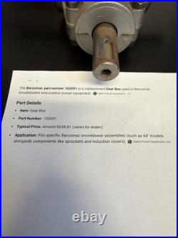 Berco 102091 snowblower gearbox Genuine Oem Part
