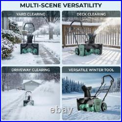 Brushless 20 Cordless Snow Blower, 23ft Throw &180° Rotating Chute With LED Light