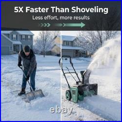 Brushless 20 Cordless Snow Blower, 23ft Throw &180° Rotating Chute With LED Light