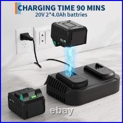 Brushless 20 Cordless Snow Blower, 23ft Throw &180° Rotating Chute With LED Light