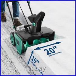 Brushless 20 Cordless Snow Blower, 23ft Throw &180° Rotating Chute With LED Light