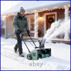 Brushless 20 Cordless Snow Blower, 23ft Throw &180° Rotating Chute With LED Light