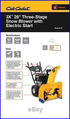 CUB CADET 26 in. 3-Stage Electric Start Gas Snow Blower