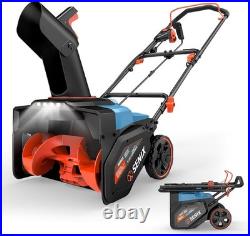 Corded Snow Blower, 18 Inch Snow Thrower, Electric Snow Blower with 8Clearing