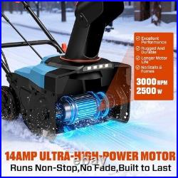 Corded Snow Blower, 18 Inch Snow Thrower, Electric Snow Blower with 8Clearing