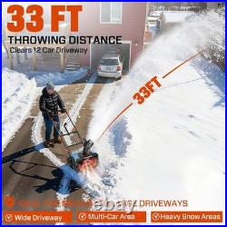 Corded Snow Blower, 18 Inch Snow Thrower, Electric Snow Blower with 8Clearing