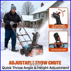 Corded Snow Blower, 18 Inch Snow Thrower, Electric Snow Blower with 8Clearing