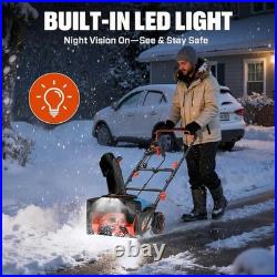 Corded Snow Blower, 18 Inch Snow Thrower, Electric Snow Blower with 8Clearing