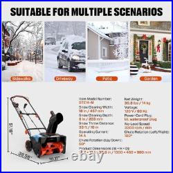 Corded Snow Blower, 18 Inch Snow Thrower, Electric Snow Blower with 8Clearing