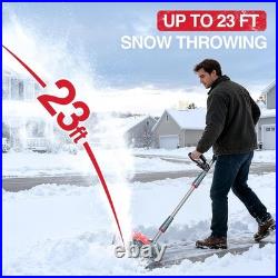 Cordless Snow Blower, Electric Snow Shovel with Total 2 X 5.0 Ah Batteries and C