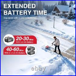 Cordless Snow Blower, Electric Snow Shovel with Total 2 X 5.0 Ah Batteries and C Cordless Snow Blower, Electric Snow Shovel with Total 2 X 5.0 Ah Batteries and C