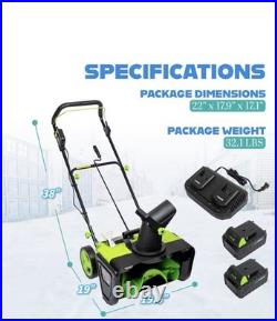 Cordless Snow Shovel, 20V Battery Powered Snow Blower Lightweight Electric