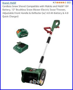 Cordless Snow Shovel Compatible with Makita and Mellif 18V Battery, 12