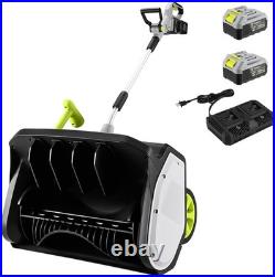 Cordless Snow Shovel DEKOPRO 40V17-Inch Cordless Snow Blower with 2x 20V Battery