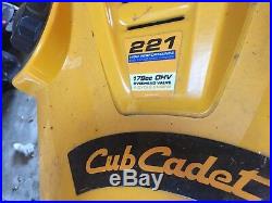 Cub Cadet Snow Thrower 21 Single Stage 208cc OHV Engine 13 Intake H CC-221LHP