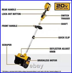DEWALT 10 in. 20-Volt MAX Battery Snow Shovel with Adjustable Direction & Handle