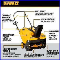 DEWALT 21 in. 208 cc OHV Electric Start Gas Single-Stage Snow Blower