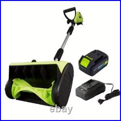 Deli STEELITE 12-Inch 20V Electric Cordless Snow Shovel with 2 x 4.0Ah Batteries