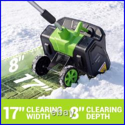 Deli STEELITE 12inch Cordless Snow Shovel on Wheels with 2 x 4.0Ah 21V Batteries