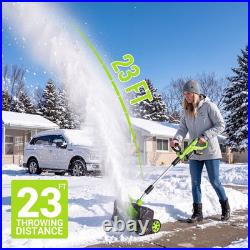 Deli STEELITE 12inch Cordless Snow Shovel on Wheels with 2 x 4.0Ah 21V Batteries