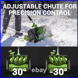 Deli STEELITE 12inch Cordless Snow Shovel on Wheels with 2 x 4.0Ah 21V Batteries