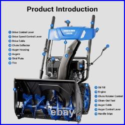 Efurden Snow Blower Gas Powered, 24 Inch 2-Stage Self-Propelled 212cc Engine