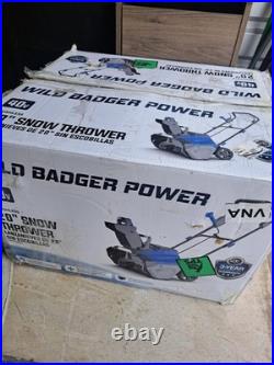 Electric 40v Snow Blower 20 Cordless Wild Badger Brand New Open Box
