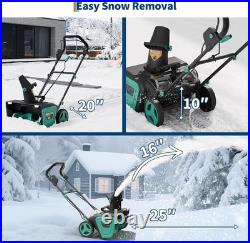 Electric Snow Blower Cordless Brushless Motor 20 Width with 2 4.0Ah Batteries