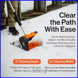 Electric Snow Shovel 20V 4Ah, Lightweight Snow Thrower, 10 Clearing, 25ft Throw