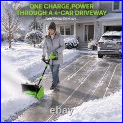 Electric Snow Shovel 40V Dual Safety Switch 13 Inch 2 Battery Charger Set