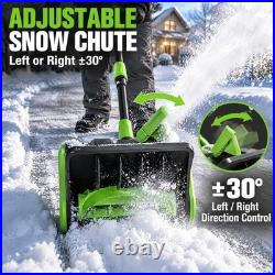Electric Snow Shovel 40V Dual Safety Switch 13 Inch 2 Battery Charger Set