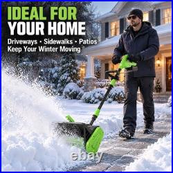 Electric Snow Shovel 40V Dual Safety Switch 13 Inch 2 Battery Charger Set