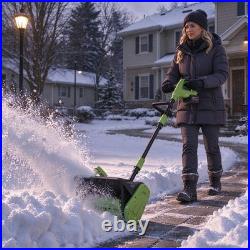Electric Snow Shovel 40V Dual Safety Switch 13 Inch 2 Battery Charger Set