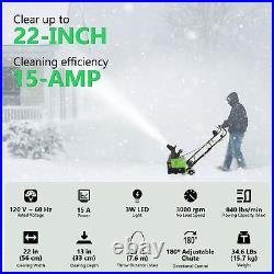 Electric Snow Thrower, 15-Amp 3000RPM Corded Snow Blower Multiple Snow Throwing