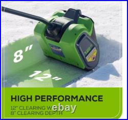 Greenworks 12 Brushless Snow Shovel with Light Kit 24V Lithium Ion, Adjustable