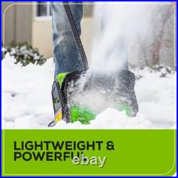Greenworks 12 Brushless Snow Shovel with Light Kit 24V Lithium Ion, Adjustable