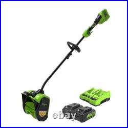 Greenworks 12 in 48v snow blower, cordless, comes with 2 batteries and a charger