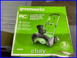 Greenworks 13 Amp 20 in. Corded Electric Snow Thrower, 2600502 Greenworks 13 Amp 20 in. Corded Electric Snow Thrower, 2600502