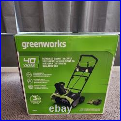 Greenworks 40V 20 Cordless Battery Snow Blower with 5.0Ah Battery & Charger NEW