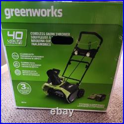 Greenworks 40V 20 Cordless Battery Snow Blower with 5.0Ah Battery & Charger NEW